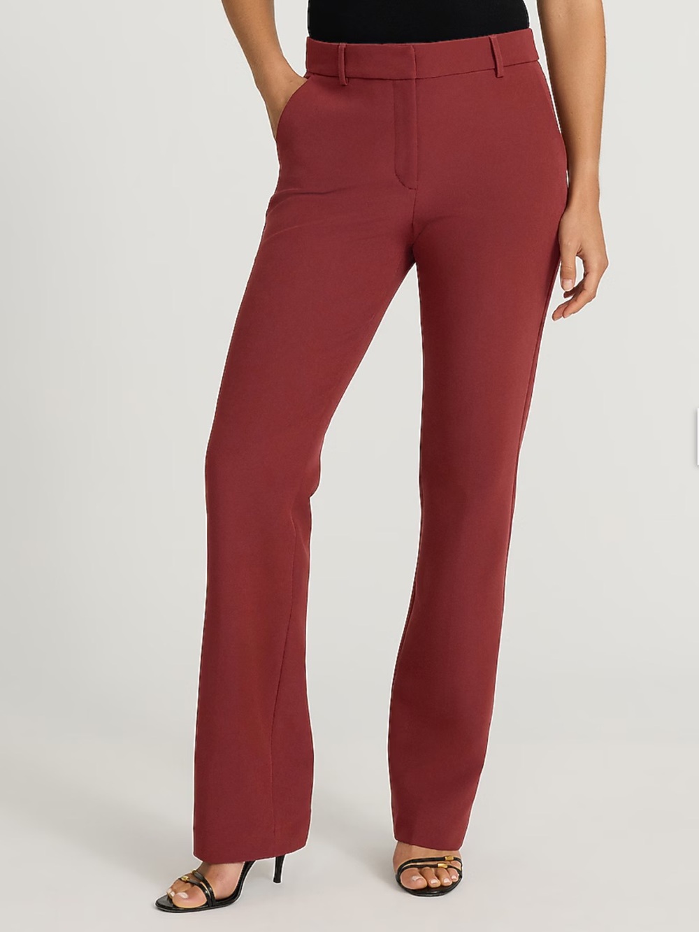 Editor Mid Rise Bootcut Pant in Signature Stretch - Reddish Brown